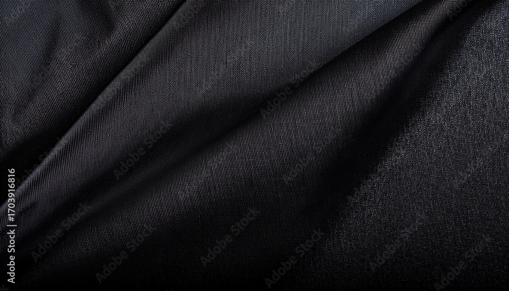 Obraz premium Close Up Of Black Fabric Texture With Fine Weave For Fashion Textile And Design Projects