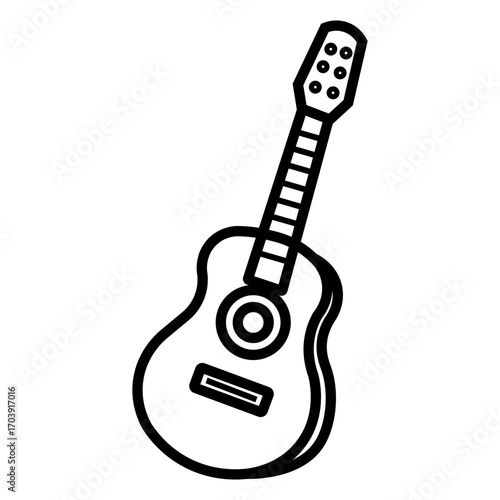 acoustic guitar isolated on white