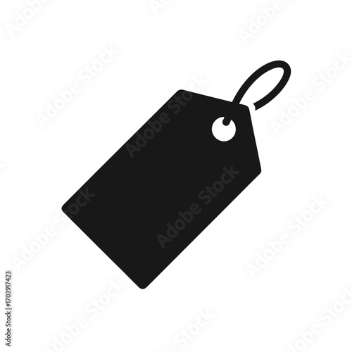 Isolated price tag icon on transparent background silhouette