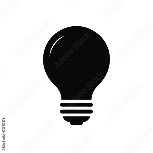 A simple lightbulb icon on transparent background silhouette