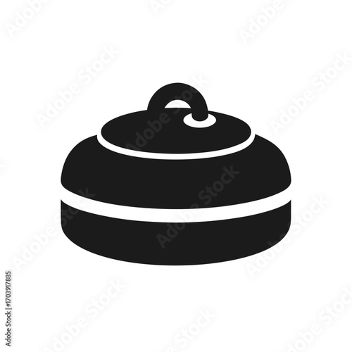 Isolated curling stone art on transparent background silhouette