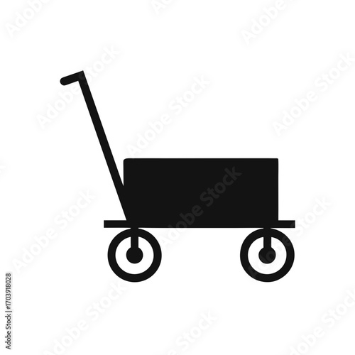 Silhouette of a wagon cart on transparent background