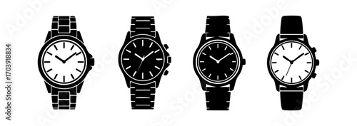 Watch Silhouette Vector Illustration | Minimalist Sketch of Wristwatch