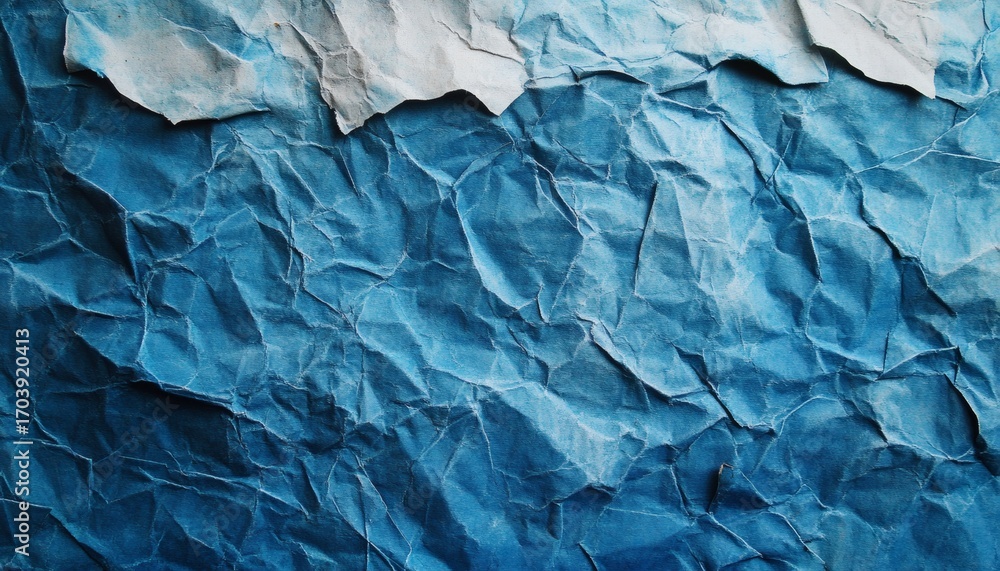 custom made wallpaper toronto digitalThis illustration shows a close-up view of a sheet of crumpled blue paper with a lighter blue and white section at the top.