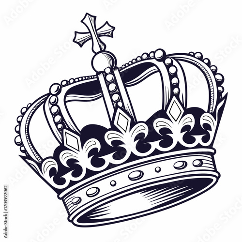 Elegant Crown Illustration with Royal Design