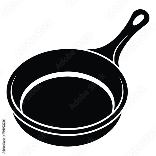 Black and white Skillet Ready to Cook Up Something Delicious Illustration for Food Lovers and Kitchen Enthusiasts
