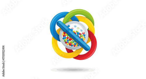 Vector of Colorful Baby Rattle