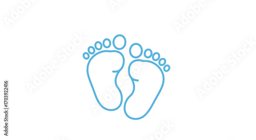 Vector of Baby Footprints Symbolizing Infancy and Birth on White Background