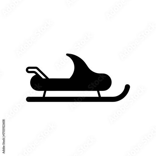 Sleigh silhouette design art on transparent background