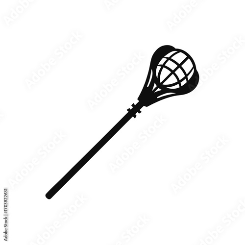 Lacrosse stick silhouette on transparent background
