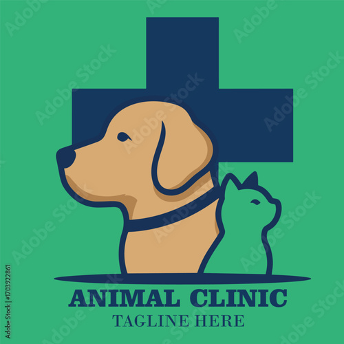 Animal Clinic Vector Logo Template. This logo could be use as logo of pet shop, pet clinic, or other