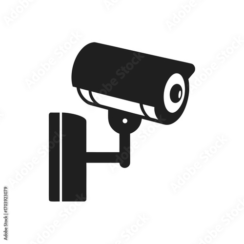 Security camera illustration on transparent background silhouette