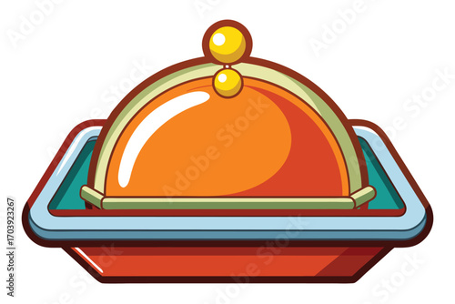 Elegant Serving Dish Emblem with a Classy Design Perfect for Restaurants or Culinary Arts Branding