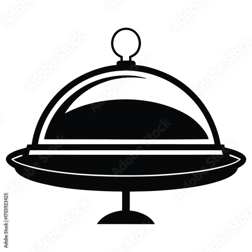 Elegant Serving Dish Emblem with a Classy Design Perfect for Restaurants or Culinary Arts Branding
