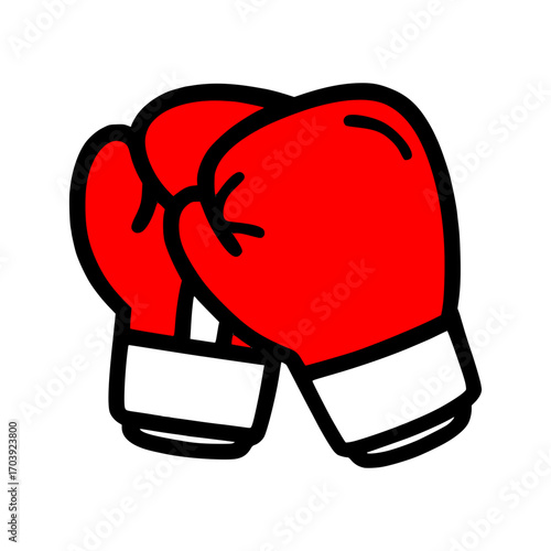 Bold red boxing gloves ready for intense combat competition or training session