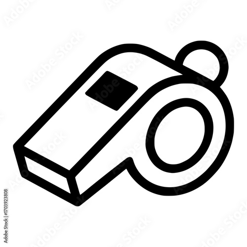 Alerting referee whistle symbol for sports and games, ensuring fair play and decisive moments