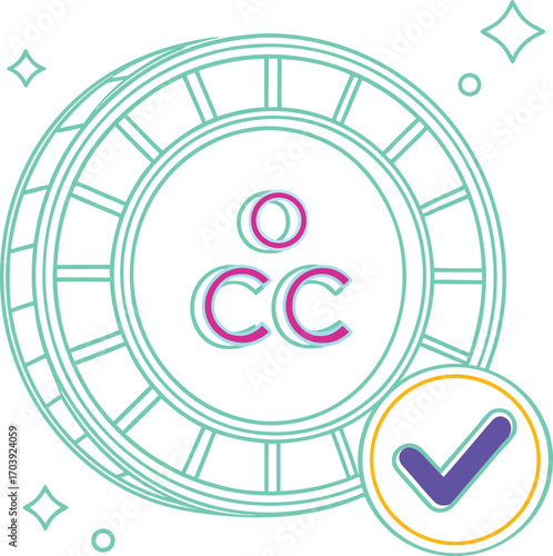 CC Check Circle O Icon – Minimal Outline Tick Symbol