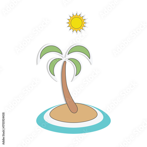 vector illustration of a tropical island