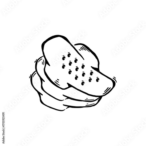 Sanitary napkin pad handdrawn icon sketch vector illustration
