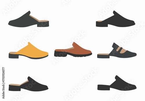 Stylish collection of women's fashion slip-on shoes, mules, and clogs in diverse colors and designs, perfect for modern footwear trends.