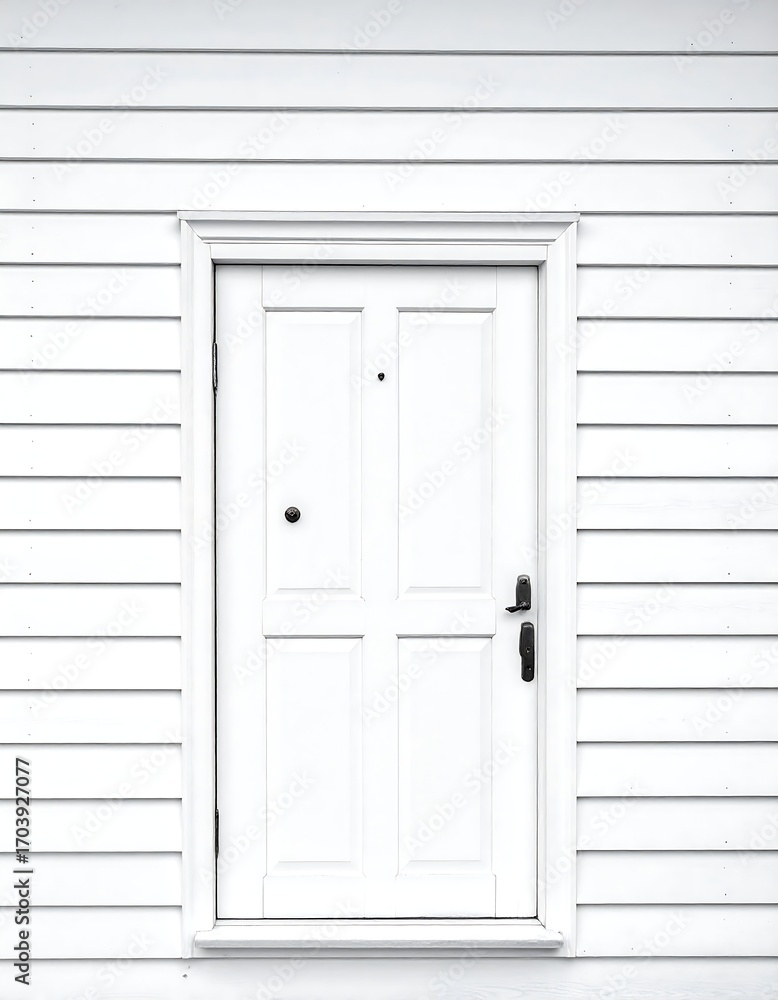 Fototapeta premium White door on a white wall