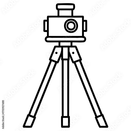 Vintage camera on tripod illustration