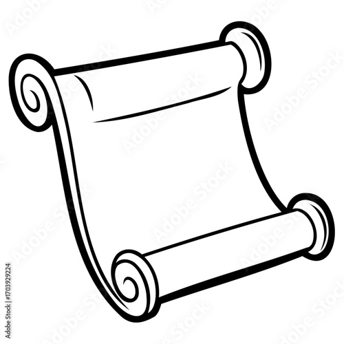 Vintage scroll with ornate ends, illustration style