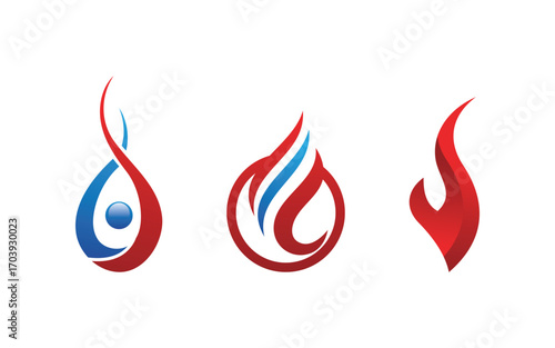 Flames Smoke Logo icon illustration vector design template v3.47
