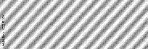Seamless thin diagonal stripes pattern vector abstract black and white background.