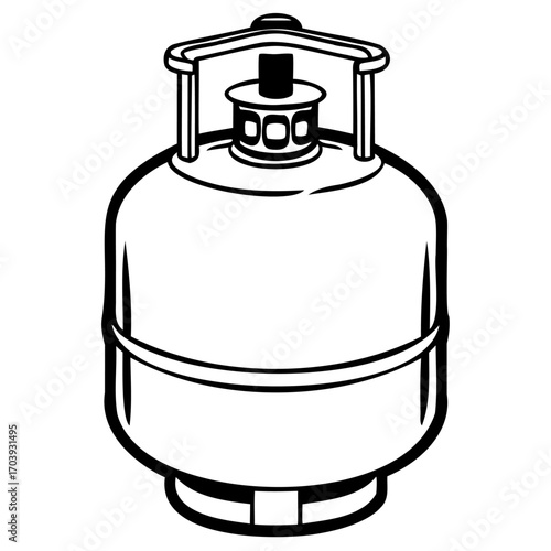 Standard propane gas tank cylinder for industrial and domestic use