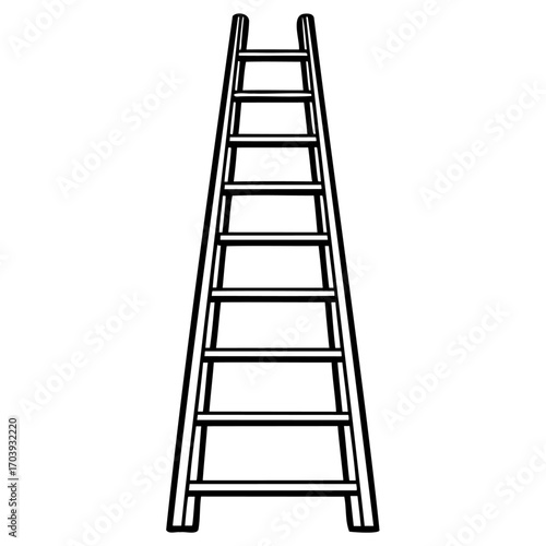 Aluminum ladder with clean and simple design