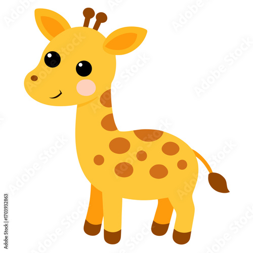 giraffe cartoon isolated on white