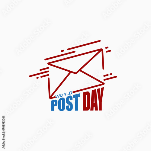 World Post Day logo with post box icon design, October 9th