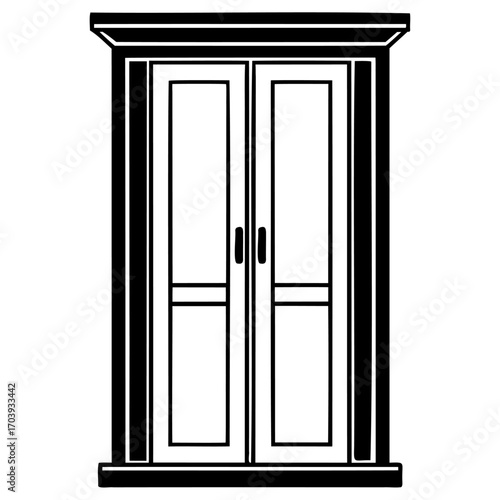 Classic double door wardrobe with panels