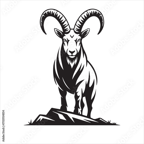 Silhouette of a mountain goat