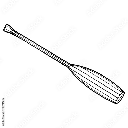 Illustration of a canoe paddle, showcasing its design and construction for water sports and recreational boating activities