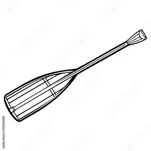 Illustration of a canoe paddle, showcasing its design and construction for water sports and recreational boating activities