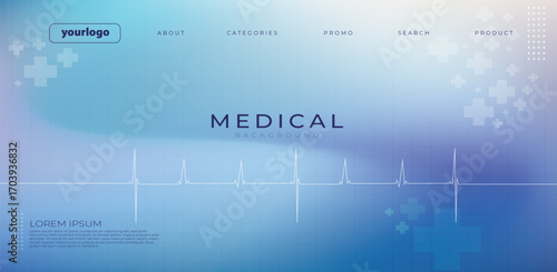 Clean blue medical background featuring an ECG heartbeat line, modern interface elements, and digital health icons. Perfect for healthcare presentations, hospital banners, medical websites, and pharma