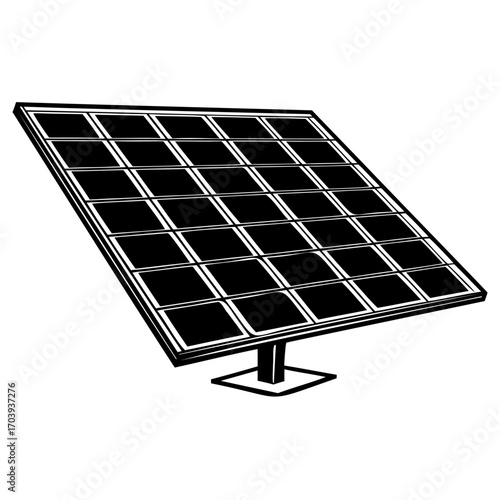 Illustration of a solar panel, showcasing clean energy technology and sustainable power generation for environmental conservation