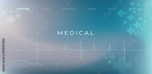 Clean blue medical background featuring an ECG heartbeat line, modern interface elements, and digital health icons. Perfect for healthcare presentations, hospital banners, medical websites, and pharma