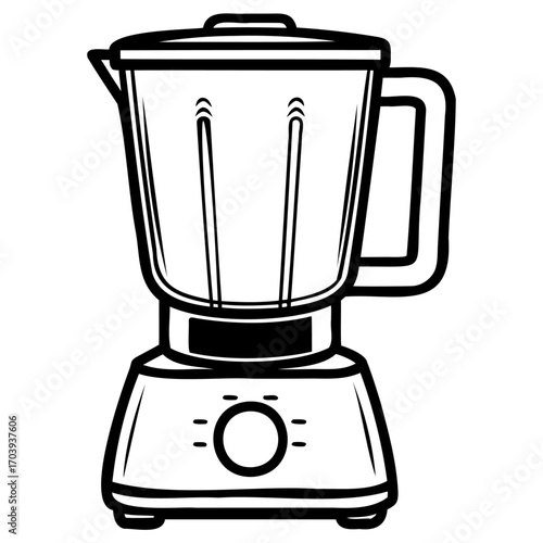 Illustration of a blender, a common kitchen appliance used for blending, pureeing, or emulsifying food and other substances