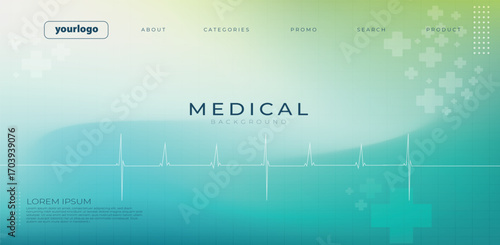 Clean blue medical background featuring an ECG heartbeat line, modern interface elements, and digital health icons. Perfect for healthcare presentations, hospital banners, medical websites, and pharma