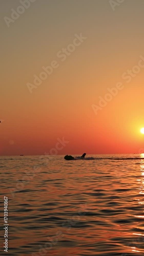 The silhouette of a gyro scooter floating in the sunset. A journey.