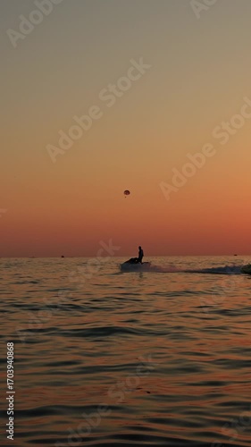 The silhouette of a gyro scooter floating in the sunset. A journey.