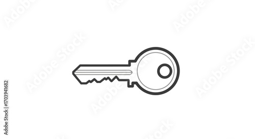 A minimalist key illustration for security solutions and access management design elements