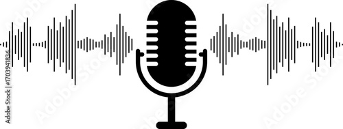 Podcast sound waves collection. Voice message for social media app. Equalizer template, voice microphone signals, sound wave. Music, podcast, broadcast, UI, audio branding design. Isolated vector set