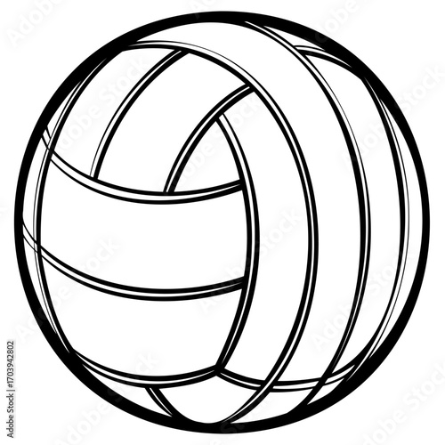 Volleyball, a classic sport equipment with a round shape and distinctive panel design, perfect for sports and gamerelated themes