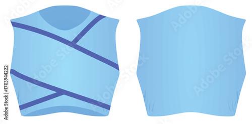 Blue cheerleader top. vector illustration