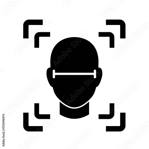Facial Recognition System Icon Design for Security and Access Control