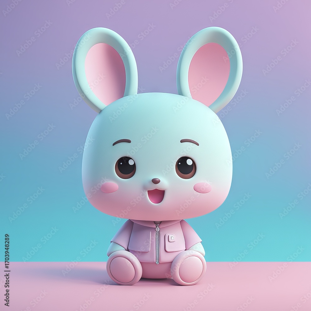 Obraz premium cute rabbit 3d illustration